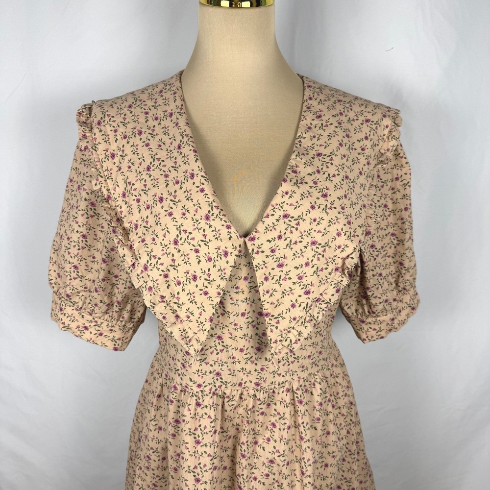 NWOT English Factory Statement Collar Floral Cottagecore Mini Dress Size Medium - Picture 4 of 12